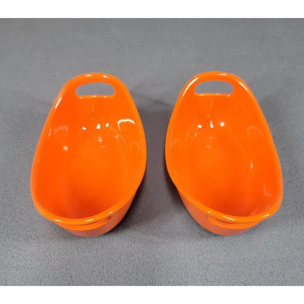 Rachael Ray 12 Ounce Oval Casserole Baking Dishes (set of 2) Stoneware Orange